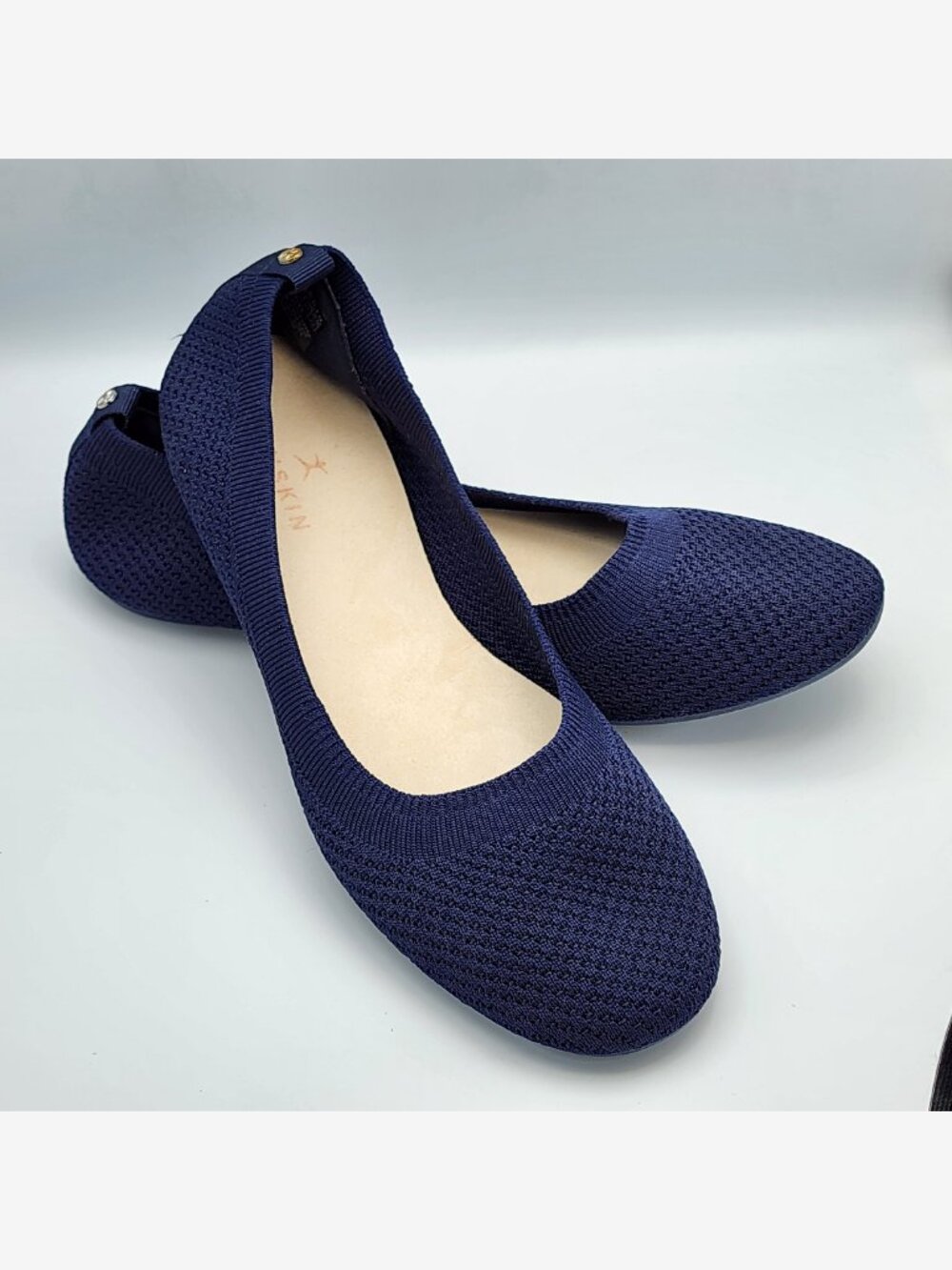 Navy Knit Ballet Flats | Women's 9 - Picture 4 of 17